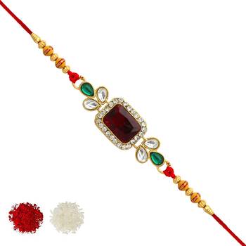 Maroon Color Kundan Rakhi 1