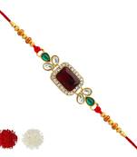 Maroon Color Kundan Rakhi