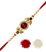 Maroon Color Kundan Rakhi