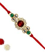 Maroon Color Kundan Rakhi
