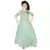 Pista Green Thread and Sequins Embroidery Net Pleated Gown for Girls