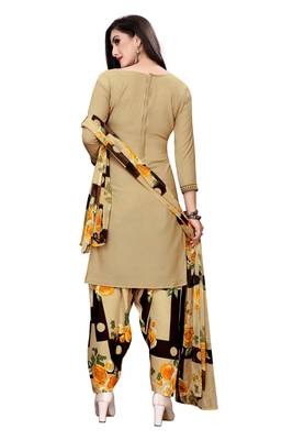 Yellow printed crepe salwar 4