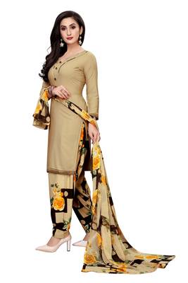 Yellow printed crepe salwar 5