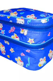 atorakushon® Multifunctional Travel Organiser Cosmetics Storage Professional Double Decker Bag for Women Makeup kit Blue