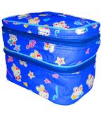 atorakushon® Multifunctional Travel Organiser Cosmetics Storage Professional Double Decker Bag for Women Makeup kit Blue