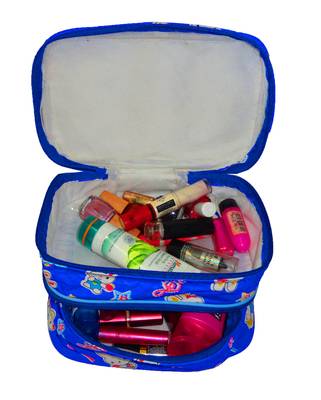 atorakushon® Multifunctional Travel Organiser Cosmetics Storage Professional Double Decker Bag for Women Makeup kit Blue 3
