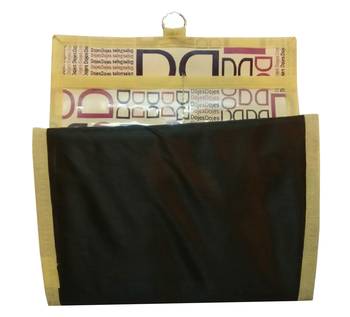 atorakushon   Fabric Multipurpose Hanging Makeup Pouch Cosmetic toiletary Jewelry Wardrobe Organiser Vanity Box Golden 3