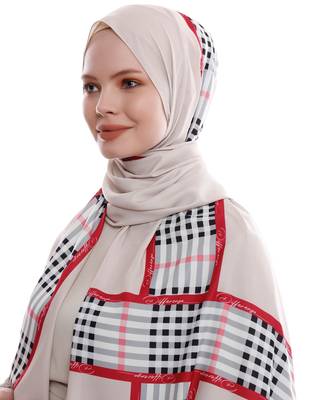 Justkartit Casual Wear Checked Strips Printed Long Scarf Hijab For Women 1