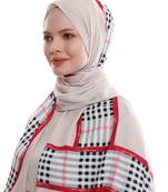 Justkartit Casual Wear Checked Strips Printed Long Scarf Hijab For Women
