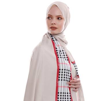 Justkartit Casual Wear Checked Strips Printed Long Scarf Hijab For Women 3