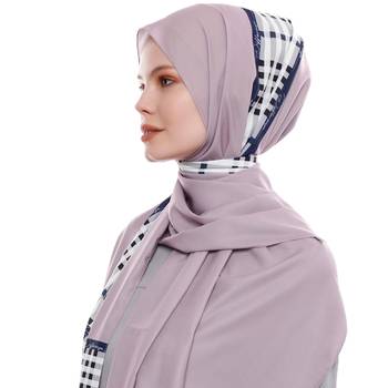 Justkartit Ivory Color Checked Printed Free Size Hijab Dupatta 3