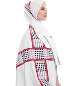 Justkartit White Color Daily Wear Printed Long Crisp Fabric Free Size Scarf Hijab Dupatta