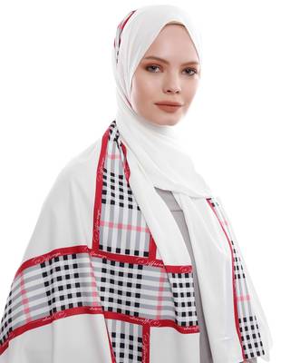 Justkartit White Color Daily Wear Printed Long Crisp Fabric Free Size Scarf Hijab Dupatta 3