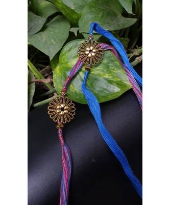 Multicolor jeweled rakhi 1