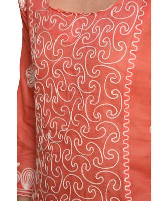Set of Peach Embroidered kurta palazzo and dupatta 5
