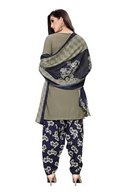 Grey printed crepe salwar 3