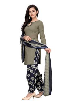 Grey printed crepe salwar 4