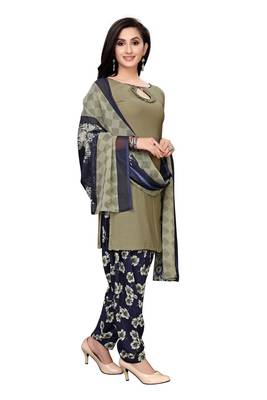 Grey printed crepe salwar 5