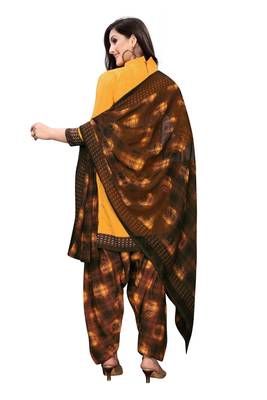Yellow printed crepe salwar 5