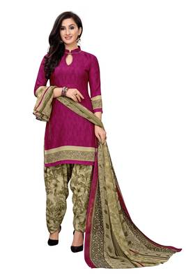 Purple printed crepe salwar 1
