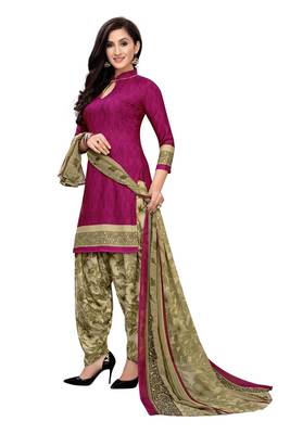 Purple printed crepe salwar 2
