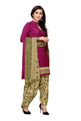Purple printed crepe salwar 3