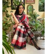 Stunning Khadi cotton in multicolor checks