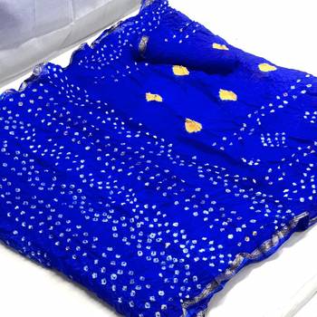Blue woven cotton silk saree with blouse 1