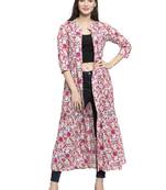 Pink printed cotton tops