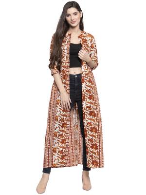 Indibelle Brown printed cotton tops 1