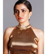 copper halter blouse