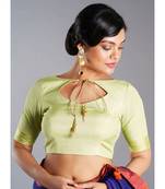 sage green blouse with mukaish border