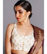 ivory with golden block print blouse
