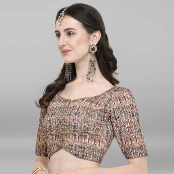 Women's Multicolor Poly Silk Stitched Blouse 2