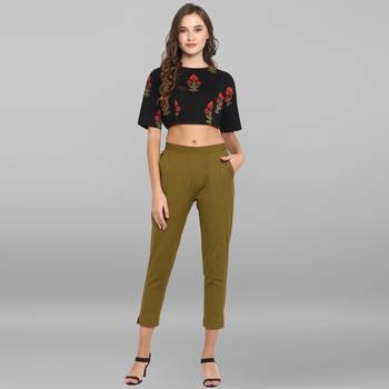 Women's Black Cotton Stitched Blouse 3