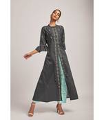 Viscose Dark Grey  Kurta With Sub Silk Sky Blue Pant