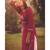 Red  Heavy Viscose Kurta With Cotton  White Pants
