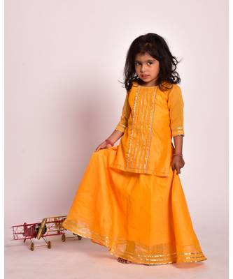 yellow gota skirt kurta set 1