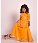 yellow gota skirt kurta set