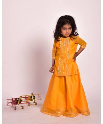 yellow gota skirt kurta set 2
