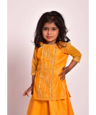 yellow gota skirt kurta set 3