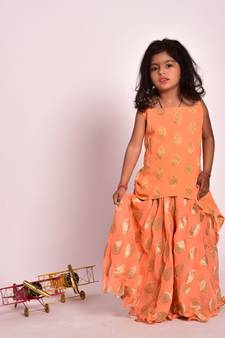 PEACH SKIRT TOP SET