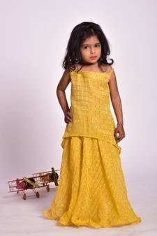 GOLDEN CHECK SKIRT TOP SET