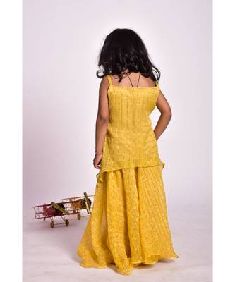 GOLDEN CHECK SKIRT TOP SET 3