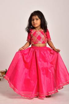 magenta skirt and crop top set