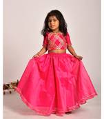 magenta skirt and crop top set