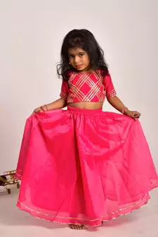 magenta skirt and crop top set