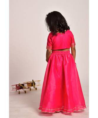 magenta skirt and crop top set 3