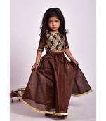 brown skirt top set