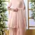 GRACEFUL Peach thread embroidery georgette salwar Kameez With dupatta